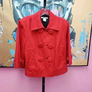 Nygard Collection Jacket Red Button Cropped Style
